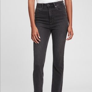 Gap high rise cigarette jeans charcoal gray/heather black